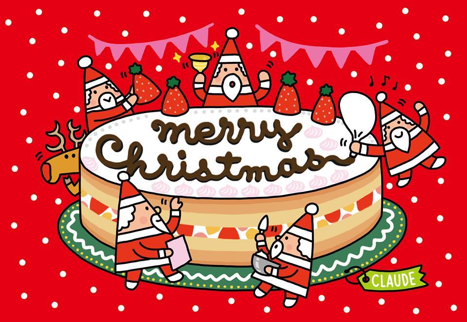 ケーキショップクロード 松江市 クリスマスパンフレットイラスト にしもとおさむ